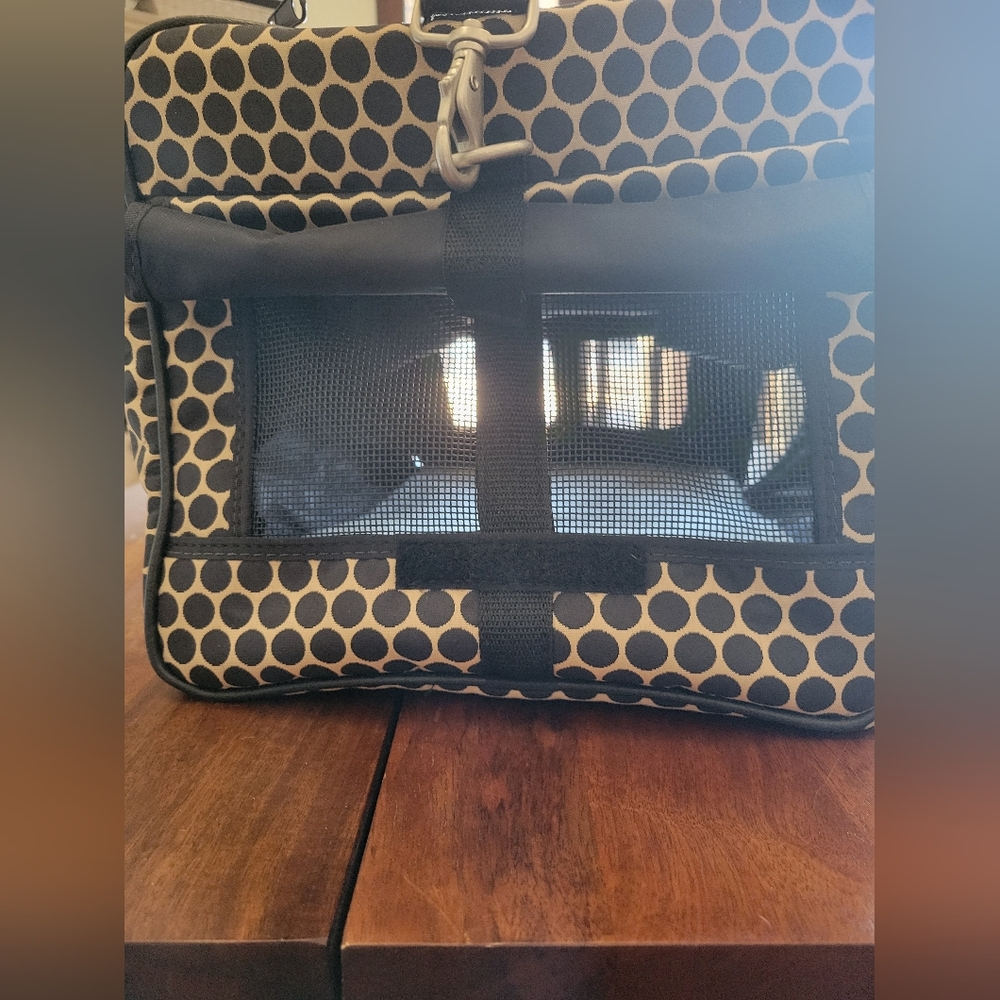 Deluxe Puppy, Small Dog (or cat) canvas carrier, black and cream - Picture 7 of 14